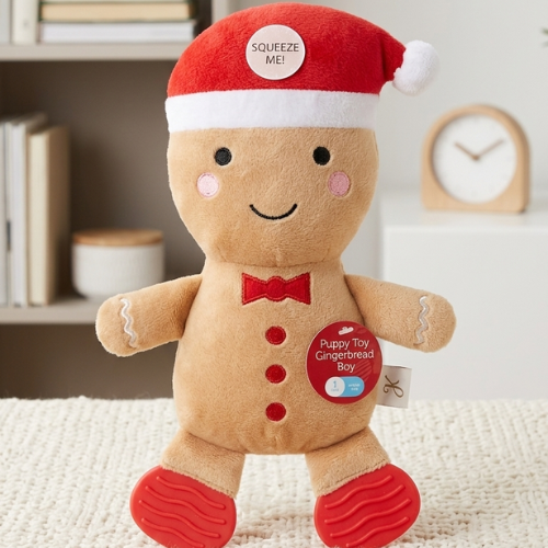 Plush Gingerbread Man Puppy Toy with Squeaker & Chew Feet - Digollo at Why Go Less, Lebanon