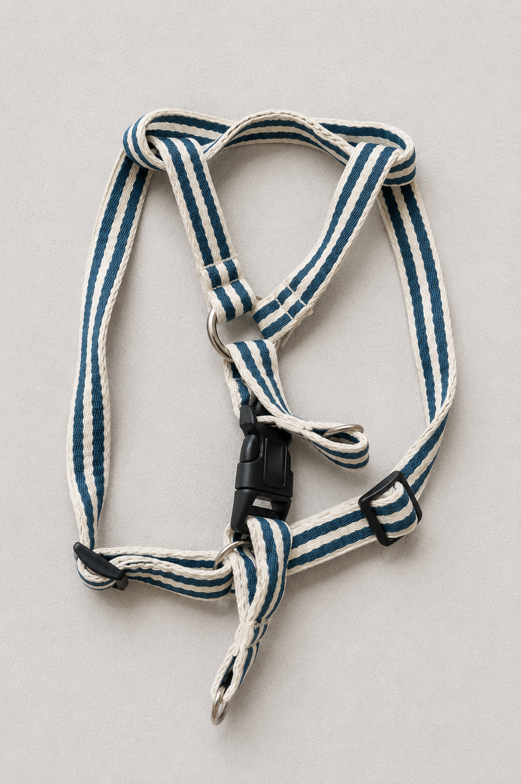 Nautical Striped Adjustable Dog Harness - Soft Woven Pet Harness - Digollo at Why Go Less, Lebanon (2)
