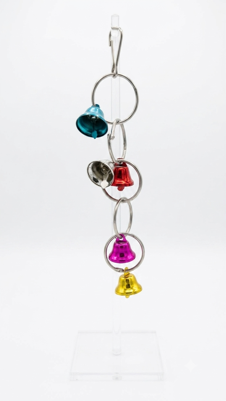 Multi-Color Hanging Bell Bird Toy - Interactive Cage Bell Charm for Parrots & Parakeets - Digollo at Why Go Less, Lebanon