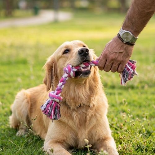 Durable Braided Cotton Rope Dog Toy with Knots - Heavy Duty Tug & Chew Toy - Digollo at Why Go Less, Lebanon