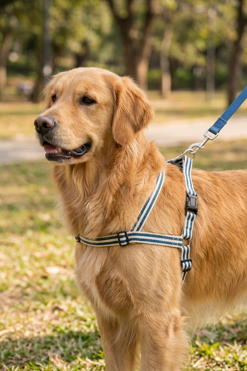 Nautical Striped Adjustable Dog Harness - Soft Woven Pet Harness - Digollo at Why Go Less, Lebanon
