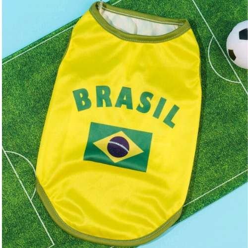 Brazil Flag Pattern Pet Jersey - Lightweight Breathable Dog & Cat Tank Top - Digollo at Why Go Less, Lebanon (2)