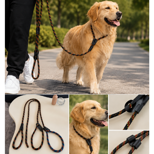 Heavy Duty Nylon Rope Slip Lead Dog Leash - Adjustable No-Pull Training Leash for Medium to Large Dogs - Digollo at Why Go Less, Lebanon