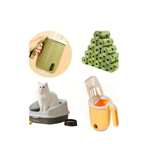 2-in-1 Cat Litter Scoop with Integrated Waste Bin & Detachable Poop Bags - Digollo at Why Go Less, Lebanon (3)