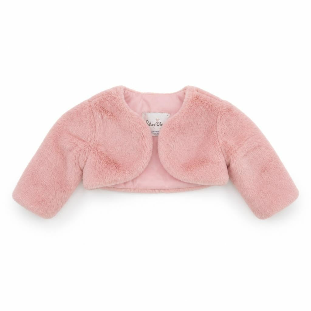 Care Editions pink faux fur baby jacket 3-6M - second-hand at Why Go Less