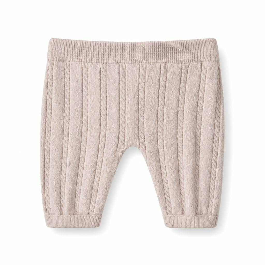 Pink cable-knit baby knit pants - second-hand at Why Go Less