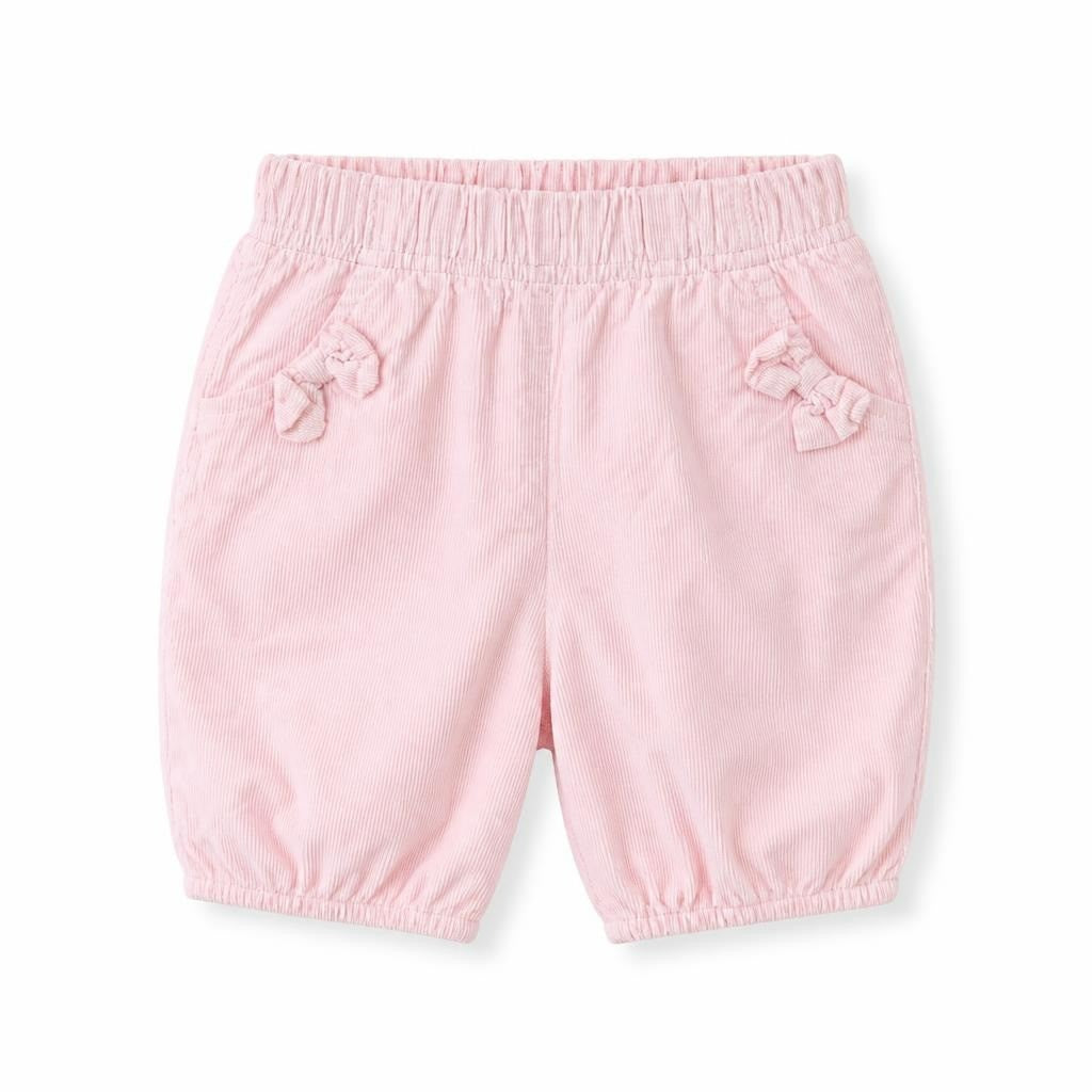 Pink corduroy baby shorts with bow details - second-hand at Why Go Less