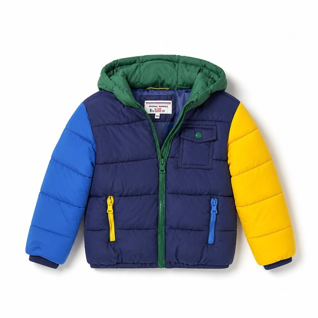 Original Marines Kids Puffer Jacket, Blue/Yellow/G - second-hand at Why Go Less