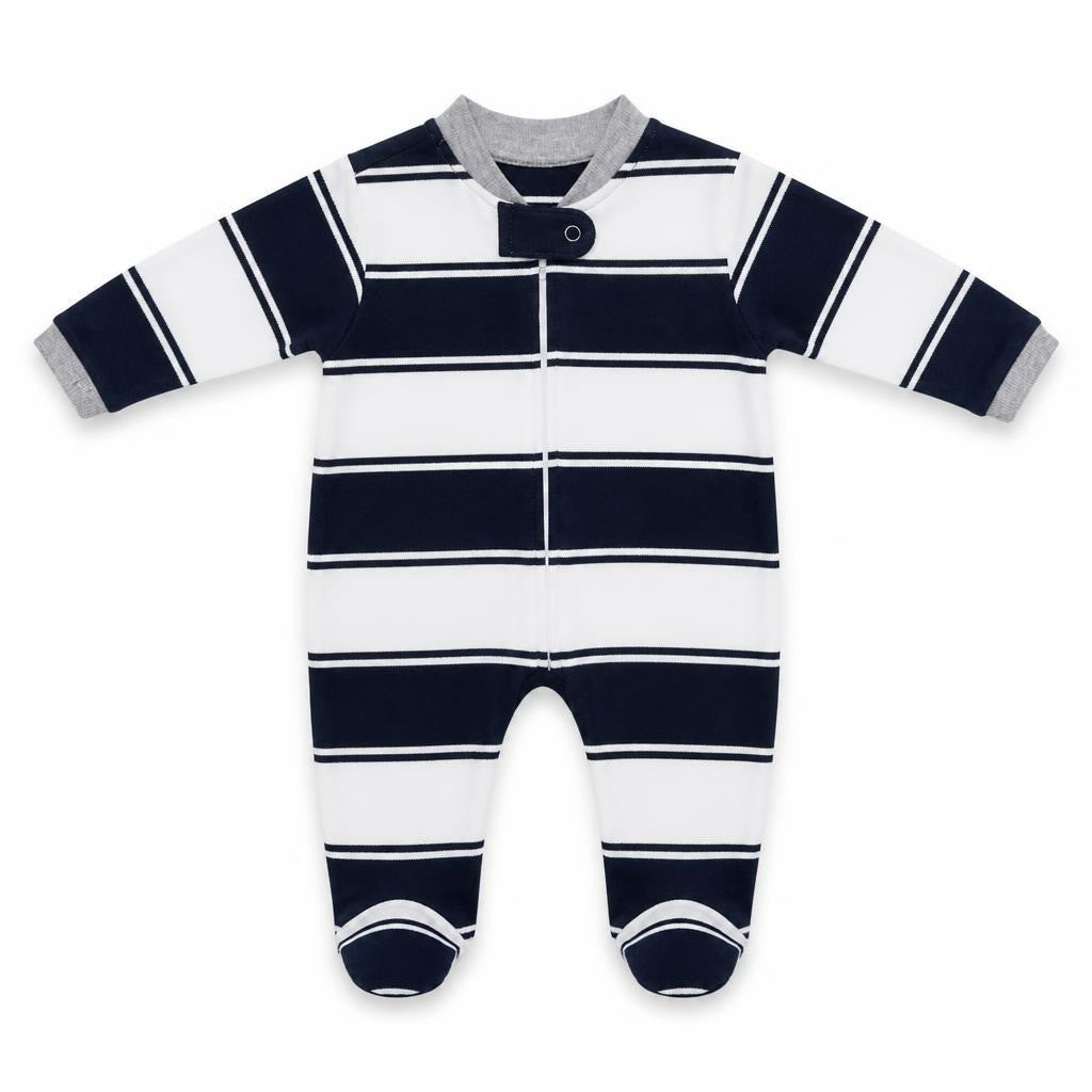 Lion print baby zipup sleepsuit gray - second-hand at Why Go Less
