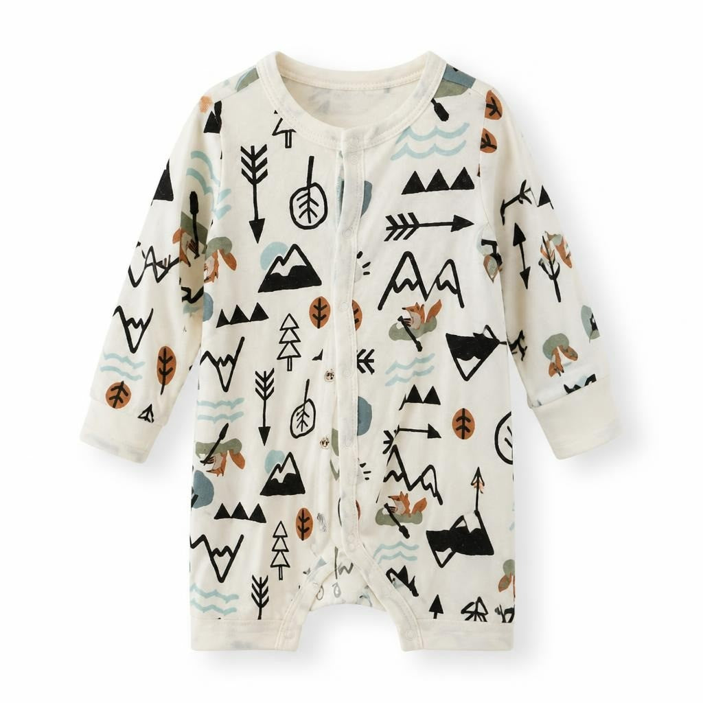 Baby lion-print zip-up sleepsuit, grey/yellow - second-hand at Why Go Less