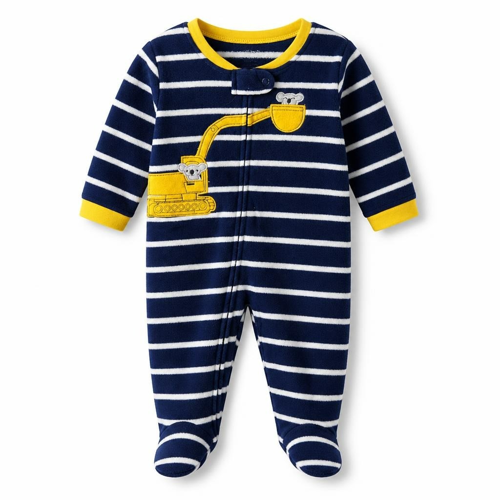 Baby baseball-style snap bodysuit, gray stripe, 36 - second-hand at Why Go Less