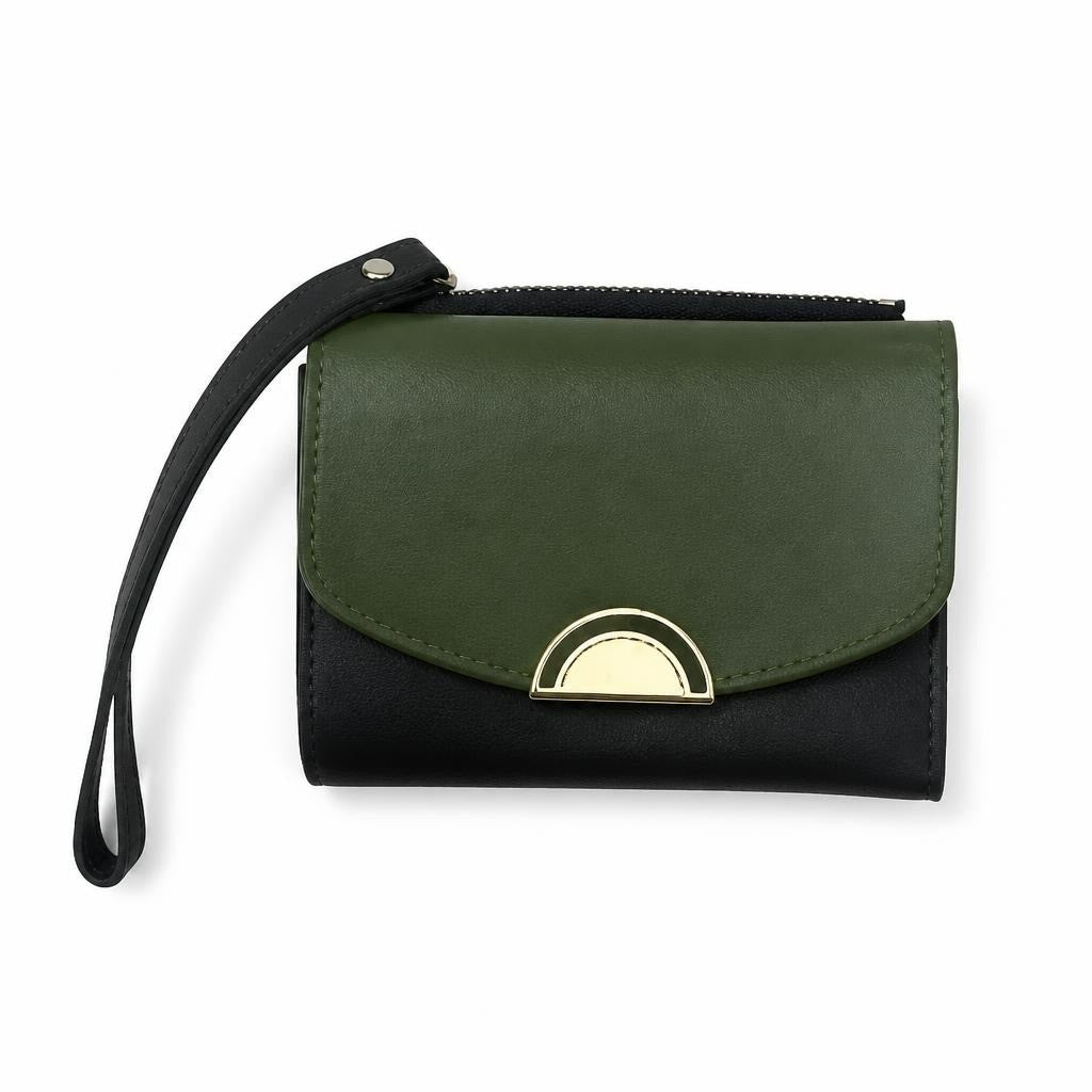 Two-tone green black wristlet mini wallet - second-hand at Why Go Less