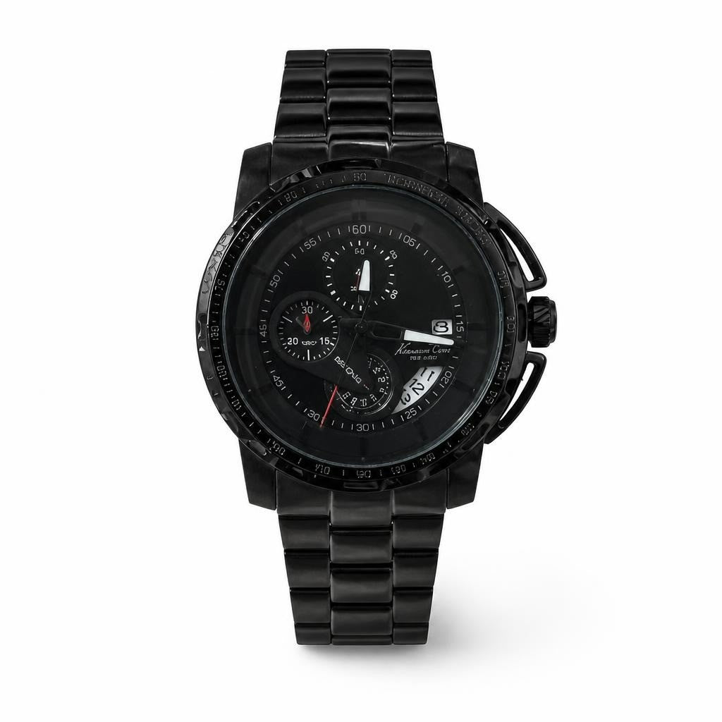 Black chronograph watch, multi-dial, dark tone - second-hand at Why Go Less