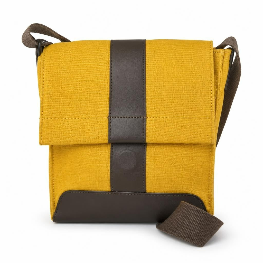 Yellow and olive canvas crossbody sling bag - second-hand at Why Go Less
