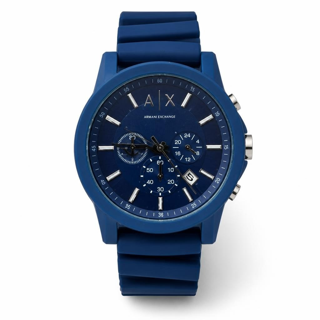Armani Exchange AX blue chronograph watch - second-hand at Why Go Less